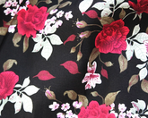 Little Johnny Roses On Black Background 100% Cotton Poplin 148cm Wide Digitally Printed Fabric for Crafting, Sewing, Patchwork, Dressmaking